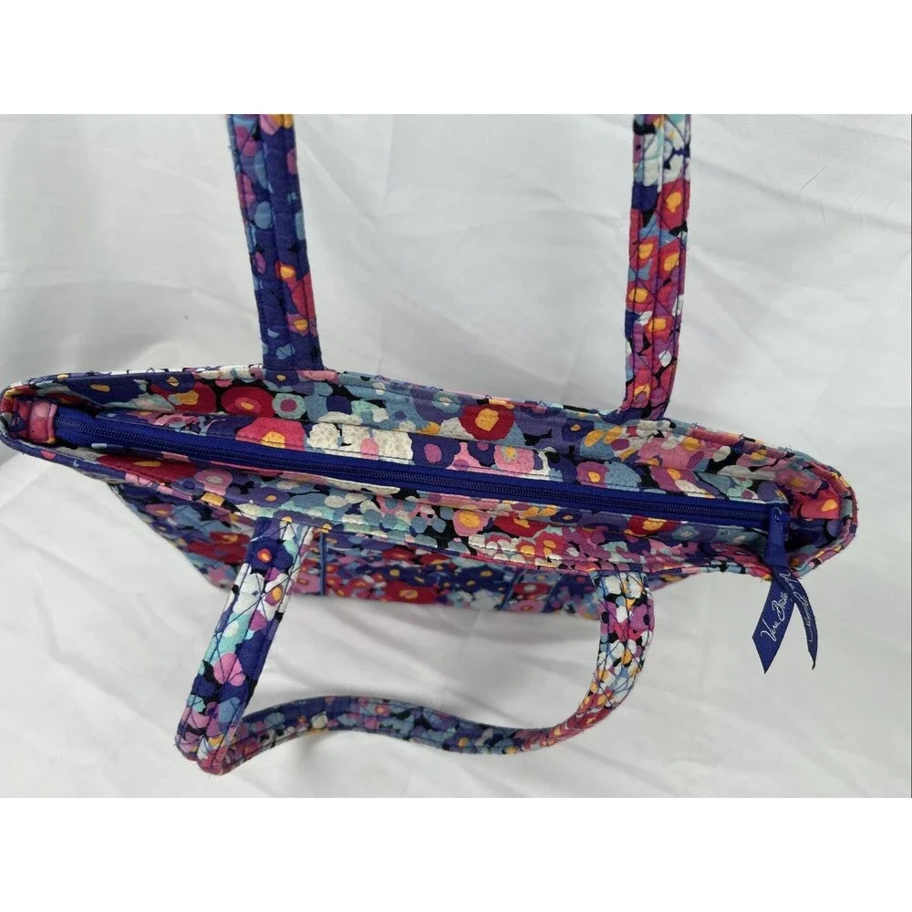 Vera Bradley Quilted Floral Rectangle Tote Impressionista Pink Blue Medium Size